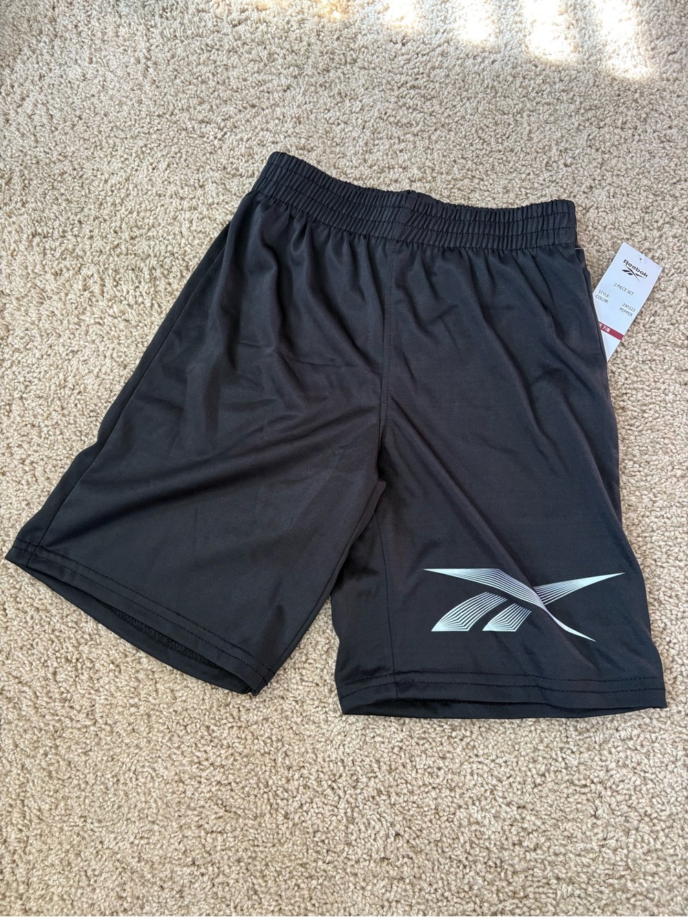 Reebo boys Black Athletic Shorts with Logo